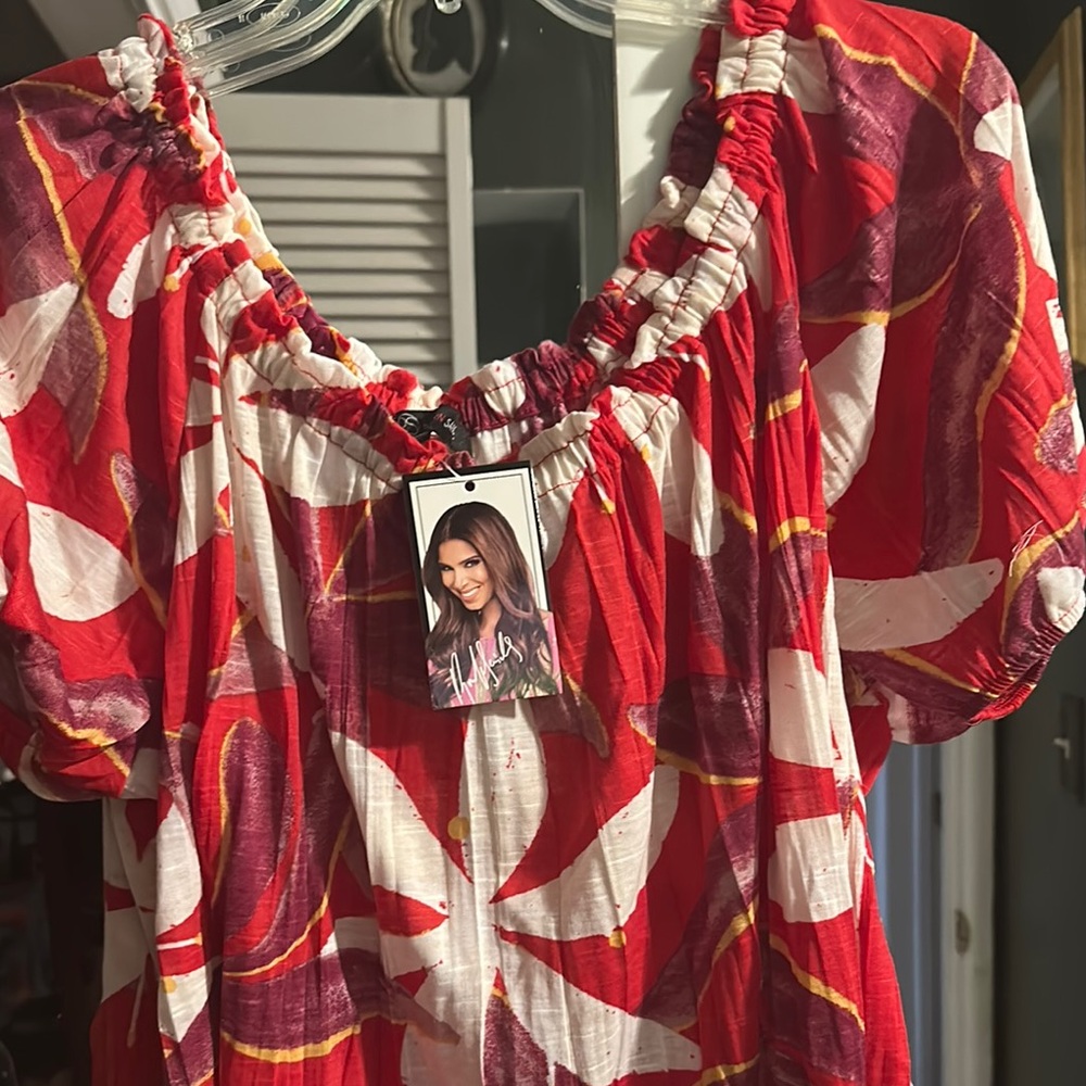 Red Floral Blouse